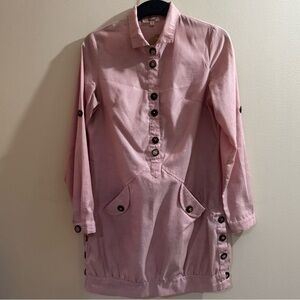 Oversized Button-Up Pink & white Pin Stripe Dress / Shirt